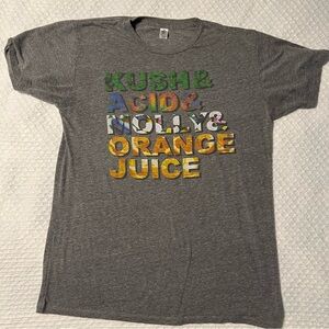 Body Rags Gray KUSH&ACID&MOLLY&ORANGE JUICE T-Shirt
